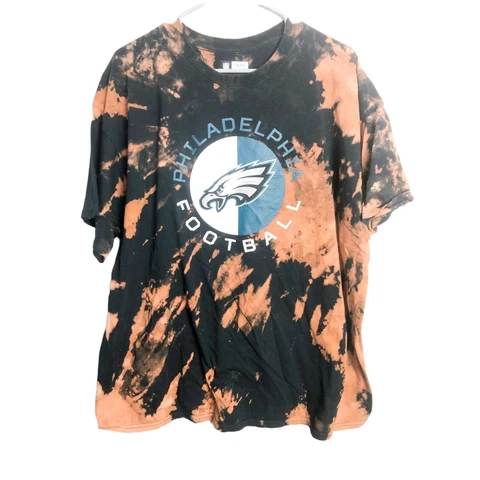 NFL Team Apparel Philadelphia Eagles Football Tie Dye Crewneck T Shirt 2X Mens Cover