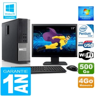 PC DELL 990 SFF Intel G840 RAM 4GB Disco 500GB Wifi W7 Schermo 19" - Immagine 1 di 4