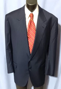 Brioni Suit Coat 48R Navy Blue Pinstripe Current - Picture 1 of 6