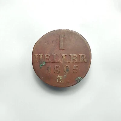 German states 1 heller 1805 H. electorate of saxony.Rare E113 - Image 1 of 2