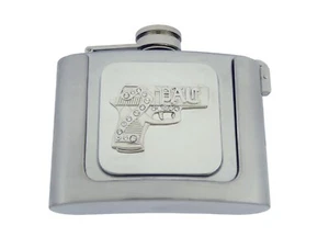 Pistola de tatuaje de Topac con hebilla de cinturón de frasco gótico tribal cromado occidental plata - Imagen 1 de 12