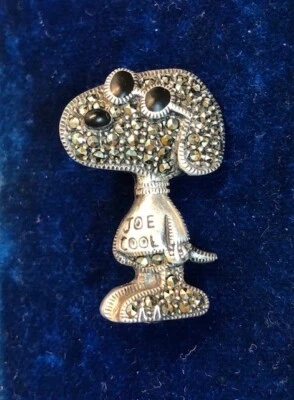 RARO Prendedor Judith Jack "Joe Cool" Snoopy Plata y Marcasita  Foto 1 de 4