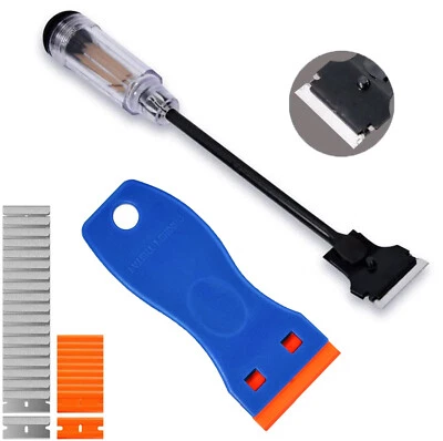 Raspador de pared raspador de afeitar de extensión larga de 12" 30 piezas removedor de pegatinas de junta de afeitar Foto 1 de 4