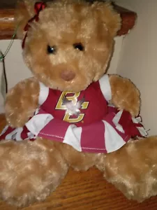 Boston College Cheerleader in rosso e con vestito orsacchiotto marrone farcito - Foto 1 di 3