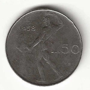 1958 Repubblica italiana - 50 L. Vulcano 1° tipo SPL - Imagen 1 de 2