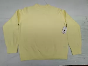 New Vince Camuto Womens Medium Crew Neck Sweater Long Sleeve Pullover Yellow AM8 - Picture 1 of 4