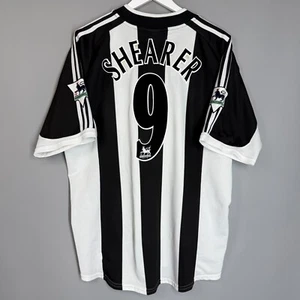 NEWCASTLE UNITED 2001/2003 HOME FOOTBALL SHIRT JERSEY ADIDAS SIZE XL #9 SHEARER - Picture 1 of 9