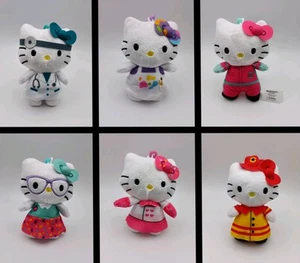 Hello Kitty Plush Dangler Bundle Of 6 Grown-Up Kitty Series 4" Full Complete Set - Picture 1 of 8