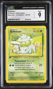 CGC 9 ITALIAN Bulbasaur 2000 Base Set - 1st Edition 44/102 Pokemon Card - Picture 1 of 2