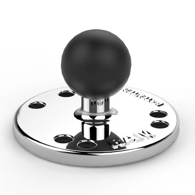 RAM-B-202CHU  RAM Chrome Round Plate with Ball... - Image 1 of 2