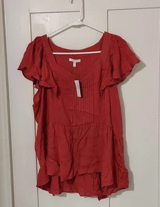 Womens Flutter Sleeve V Neck Blouse brand new With Tags Attached Size XLARGE - Picture 1 of 5