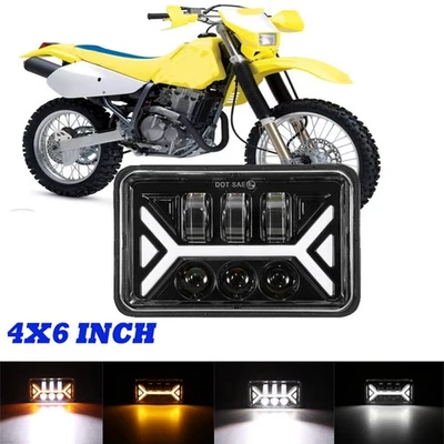 For Suzuki DRZ400S DRZ250 DRZ400SM 4x6"inch LED Headlight Hi-Lo Projector DRL Foto 1 de 4