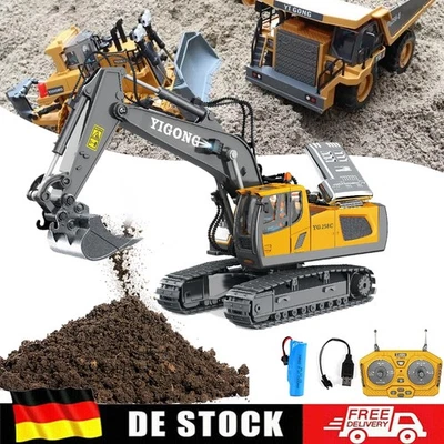 Raupenbagger Ferngesteuert Modell RC Spielzeug Kind Baustelle Bagger mit Lichter - Bild 1 von 4