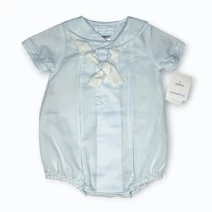 Neu mit Etikett Petit Ami bestickt Baby Junge Matrose maritim blau Strampler Outfit 3 Monate - Bild 1 von 5