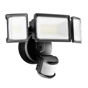 Luces exteriores con sensor de movimiento de 75 W, luz de inundación de movimiento de 7000 lm de anochecer a amanecer, IP6... - Imagen 1 de 8