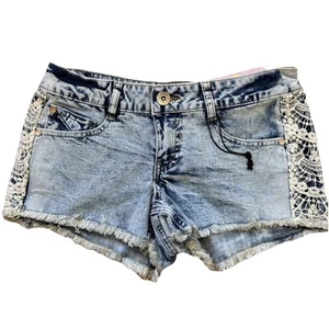Boom Boom Jeans Shorts Crocheted Lace Cut Offs Size 5 - Picture 1 of 8