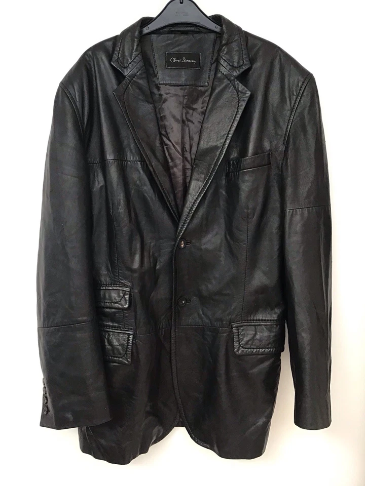 Oliver Sweeney Men's Large Black Leather Jacket STUNNING QUALITY & CONDITION  - Image 1 of 4