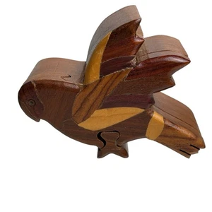 Handgefertigte Vogel Holz Puzzle Box Schmuck Versteck Holz Schmuckschatulle - Bild 1 von 5