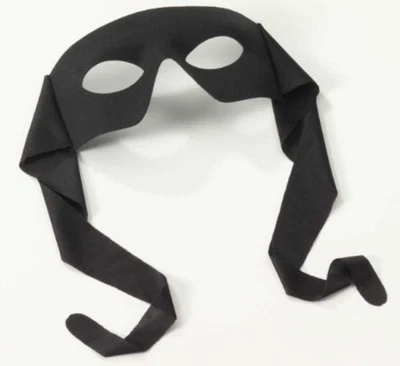 Black Eye Mask Adult Unisex Bandit Lone Ranger Zorro Halloween Costume Fancy - Image 1 of 2