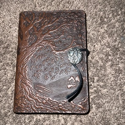 Oberon Design Tree of Life Leather Notebook Cover  Brown 5x7 4x 6  Blank Pages - Image 1 of 3