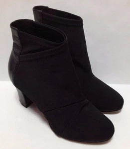 Eileen Fisher modische Damen-Stiefeletten 5,5 schwarz Leder Stoff hochhackige Schuhe - Bild 1 von 11