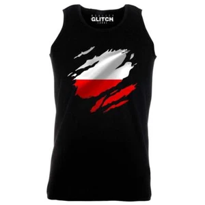 Torn Poland Flag Men's Vest Polish Warsaw Country national football - Picture 1 of 16