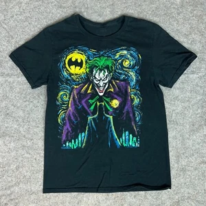 Batman Mens Shirt Medium Black Joker Starry Night Art Graphic Tee Short Sleeve - Imagen 1 de 7