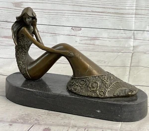 Figurehead Mermaid Pure Bronze Nautical Tropical HomeOffice Decor Sea Figurine - Picture 1 of 10