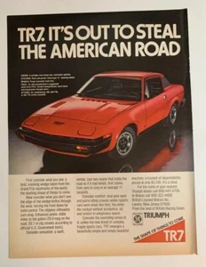 1975 Triumph TR7 Print Ad Out To Steal The American Road British Leyland Motors - Picture 1 of 2