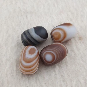 Beautiful Natrual Eyes Himalayan Tibetan Suliemani Agate Beads 4 Pcs - Picture 1 of 22