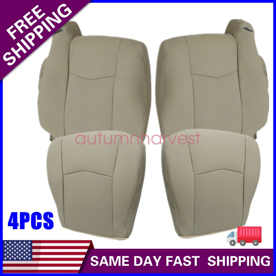 Cubierta de asiento de cuero perf del lado del conductor y del pasajero color tostado para Cadillac SRX 2004-2009 Foto 1 de 4