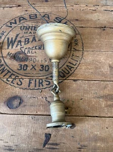 Antique Beardslee Pressed Brass Ceiling Single Light Fixture Pendant - Picture 1 of 6