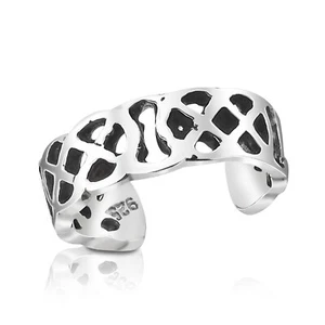 Simple Celtic Weave Knot Sterling Silver Pinky or Toe Ring - Picture 1 of 4