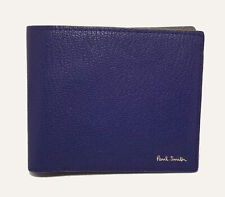 Authentic Paul Smith Wallet Folded Goat Leather Blue Mens
