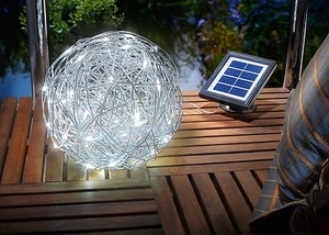 25cm LED Solar Drahtkugel Solarkugel Gartenkugel Leuchtkugel Weihnachten Kugel - Bild 1 von 2