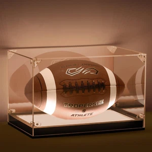 Football Display Case with LED Light, Thickened UV Protection Clear Acrylic Lid - Picture 1 of 12