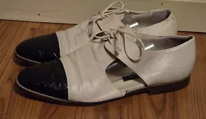 AUTHENTIC Bally Leather Lace Up Oxford Flats 8.5 MADE IN ITALY Designer Shoes - Picture 1 of 9