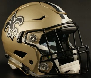 NEW ORLEANS SAINTS NFL Riddell SPEEDFLEX Authentic Gameday Football Helmet - Picture 1 of 6