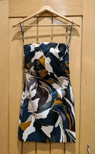 Reiss Juna Multi Printed Cocktail Mini Dress Size 6 - Picture 1 of 9