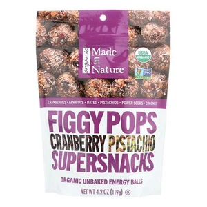 Made in Nature Figgy Pops - Cranberry Pistachio - Case of 6 - 4.2 oz - Picture 1 of 2