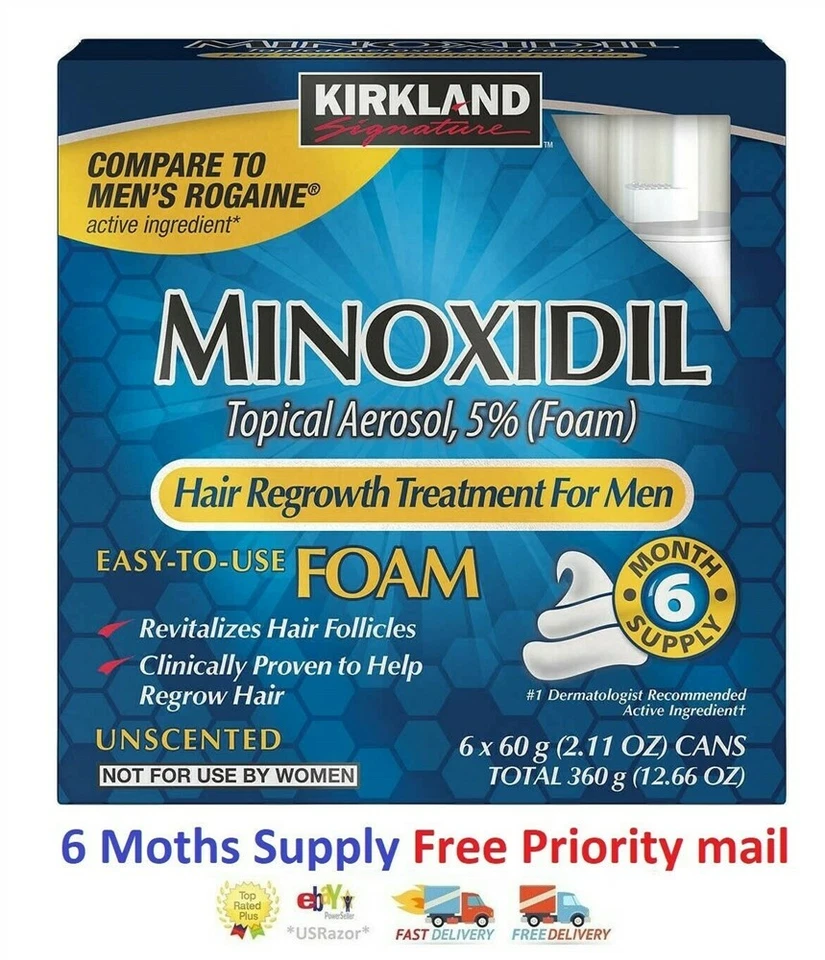 6 months Kirkland Hair loss Regrowth Treatment 5% Minoxidil Foam for Men 2026 - Image 1 of 1