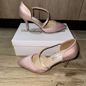 Duosheng & Elegant Women Wedding Shoes High Heels Bridal Shoes Pink Court UK 6 - Picture 1 of 12