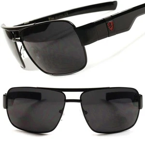 Designer moderne High-End stilvolle modische rechteckige schwarze Sonnenbrille für Herren Damen - Bild 1 von 4