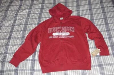 Budweiser Beer Hoodie Sweatshirt Full Zip New NWT Large - Image 1 of 4