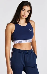 SikSilk Girls Navy Racerback Medley Bralette 13-14 Years - Picture 1 of 5