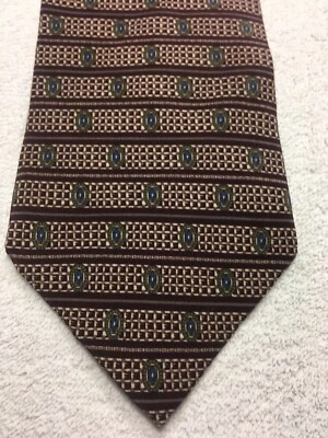 Gravata masculina CLAIBORNE BORGONHA COM MARROM E AZUL 4 X 58 - Imagem 1 de 4