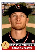 2015 Albuquerque Isotopes Choice #10 Brandon Barnes Orange California CA Card