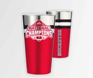 Ohio State Buckeyes 2024 National Champions 16 oz vidrio de pinta de acero inoxidable - Imagen 1 de 3