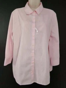 Studio Works Women's L Light Sherbert Pink 3/4 Sleeve Blouse Top Button Up NEW N - Picture 1 of 3