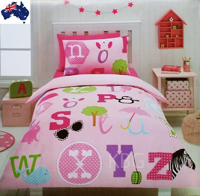 GENUINE Alphabet/Zoo/Animal Print Single Bed Doona/Duvet Quilt Cover Set AUS QLT - Image 1 of 1